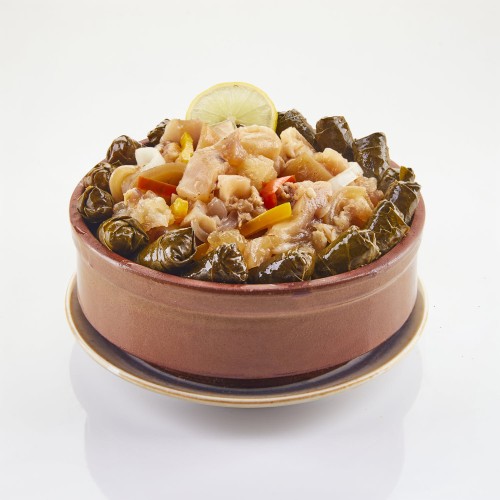 Kaware' casserole with grape leaves